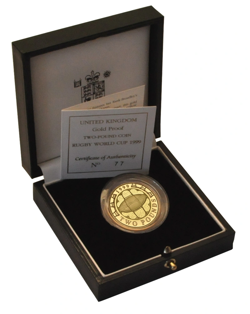 1999 Two Pound Proof Gold Coin: Rugby World Cup