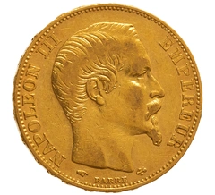 1858 20 French Francs Gold Coin Napoleon III A