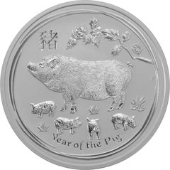 2019 Year of the Pig Silver Coin 2oz Perth Mint Australian Lunar Series