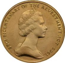 22kt 1965 Isle of Man Gold Half Sovereign Coin Bicentenary of the Revestment Act