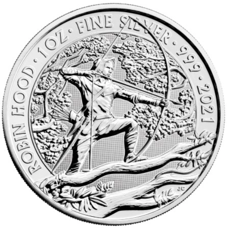 ロビン フッド　2021 1オンス　シルバーコイン 2021 Robin Hood 1oz Silver Coin | BullionByPost - From $76.70