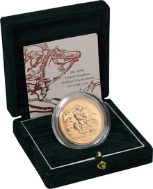 1999 Brilliant Uncirculated Gold Five Pound Coin (Quintuple Sovereign)