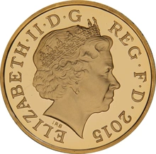 2015 Proof Gold £1 Pound Coin Royal Shield of Arms Fourth Portrait