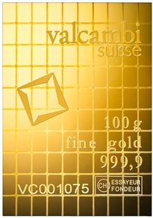 100 x 1g Gold Bar Valcambi CombiBar