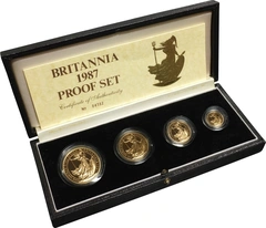 1987 Proof Gold Britannia 4 Coin Set Boxed