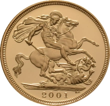 2001 Proof Gold Sovereign Boxed