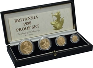 1988 Proof Britannia Gold 4-Coin Boxed Set