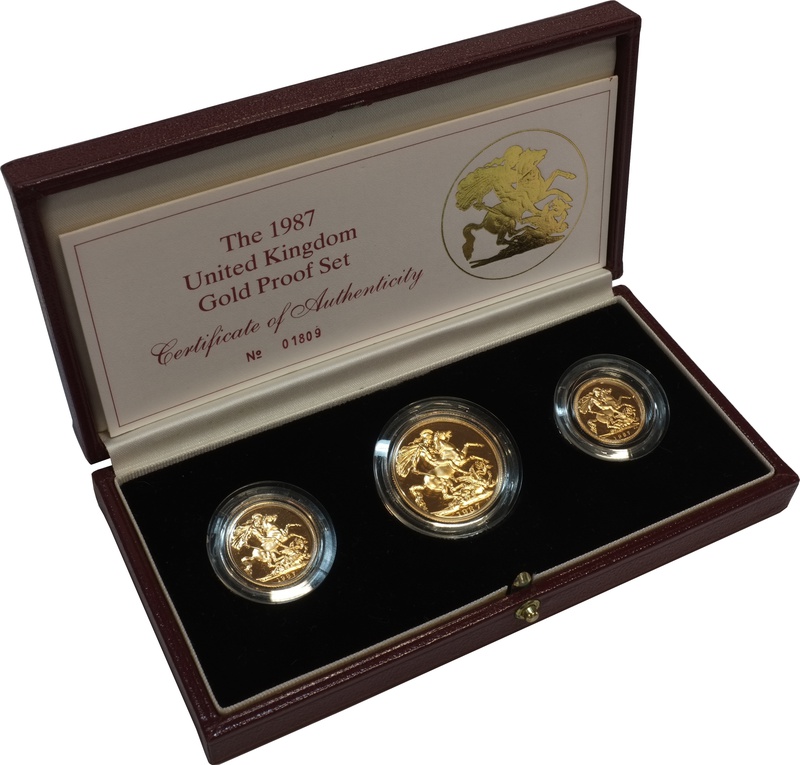 1987 Gold Proof Sovereign Three Coin Set