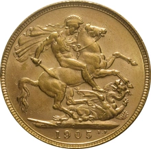 1905 Gold Sovereign - King Edward VII - P