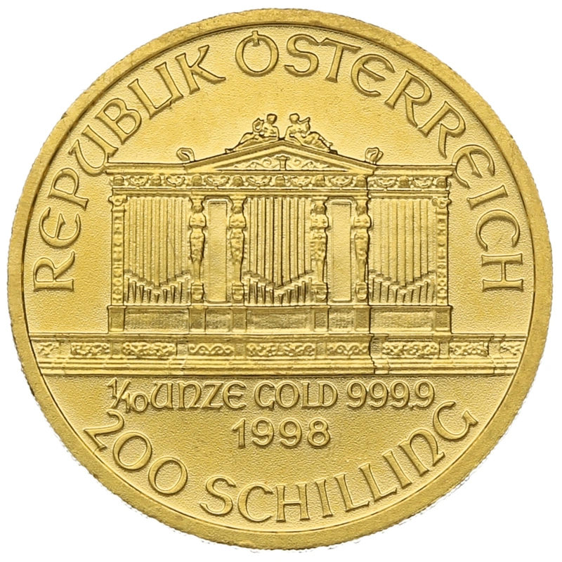 1998 1/10oz Austrian Gold Philharmonic Coin - $557.50
