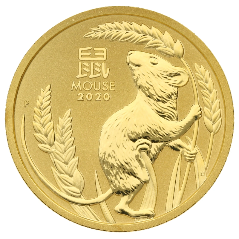2020 Year of the Mouse Gold Coin 1/2oz Perth Mint Australian Lunar Series
