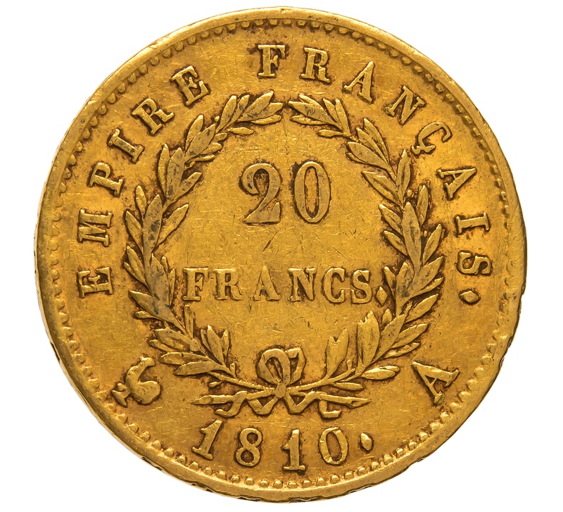 Buy 1810 Gold Twenty French Franc Coin From Bullionbypost From 53250