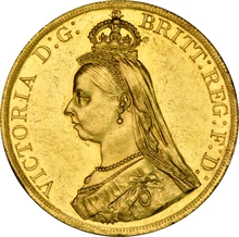 1887 - Victoria Jubilee Gold Five Pound £5 Gold Coin NGC MS60