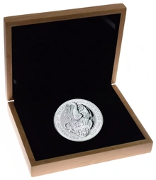 10oz Silver Coin, Red Dragon  - Queens Beast Boxed 2018
