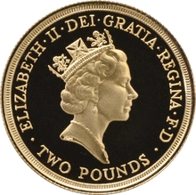 1986 £2 Proof Gold Coin (Double Sovereign) no box or cert