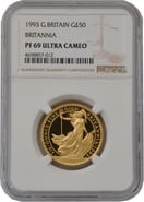 1993 Half Ounce Proof Britannia Gold Coin NGC PF69