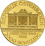 1989 Austrian Gold Philharmonic Coin 1oz