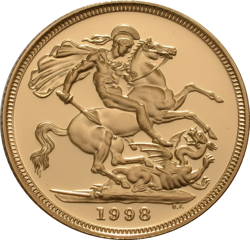 1998 Proof Gold Sovereign Coin Elizabeth II Fourth Head