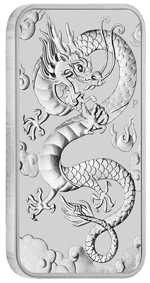 2019 1oz Dragon Rectangular Silver bar