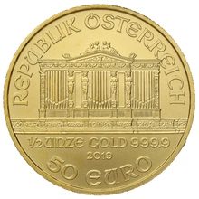 2019 Half Ounce Austrian Gold Philharmonic Coin
