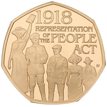 2018 Gold Proof Fifty Pence Representation of the People Act