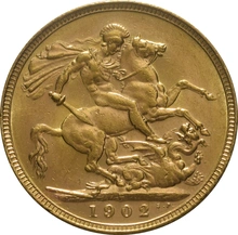 1902 Gold Sovereign Coin Edward VII Perth