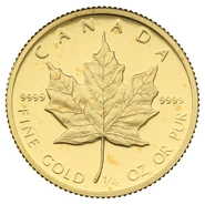 1989 Proof 1/4oz Canadian Maple Leaf Gold Coin