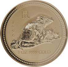 1996 Year of the Rat Gold Coin 1oz Perth Mint Australian Lunar Series