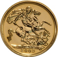 2003 Gold Half Sovereign Elizabeth II Fourth Head