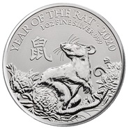 2020 Royal Mint 1oz Year of the Rat Silver Coin