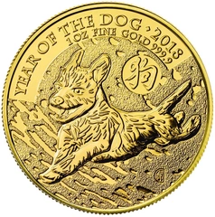 2018 Year of the Dog Gold Coin 1oz Royal Mint Lunar Series