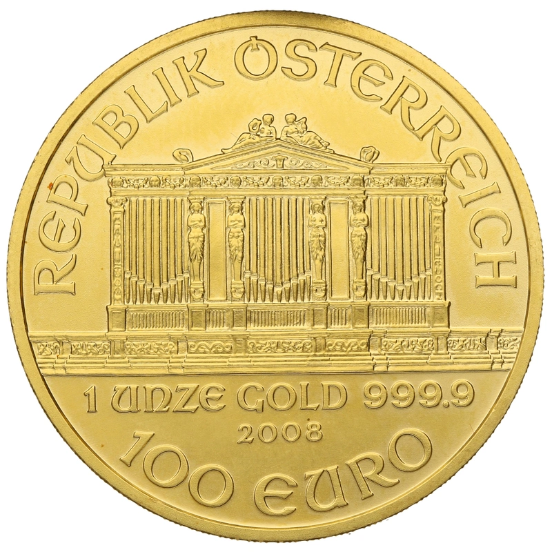 2008 オーストリア ウィーン銀貨 1オンス 37mmクリアケース付き