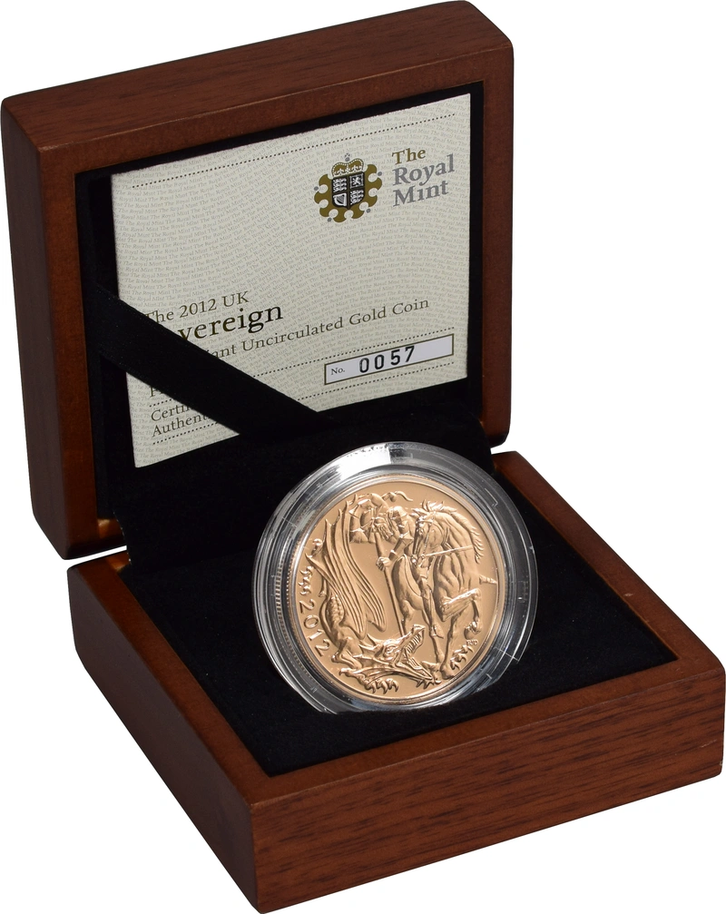 2012 Brilliant Uncirculated Gold Five Pound Coin (Quintuple Sovereign)