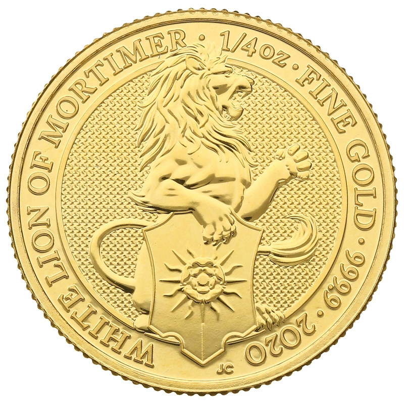 2020 1/4oz White Lion of Mortimer Gold Coin Queen's Beasts