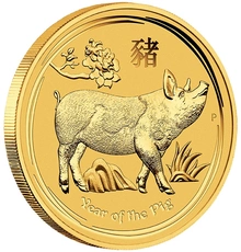 2019 2oz Perth Mint Year of the Pig Gold Coin