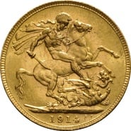 1914 Gold Sovereign - King George V - P