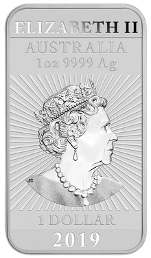 2019 1oz Dragon Rectangular Silver bar