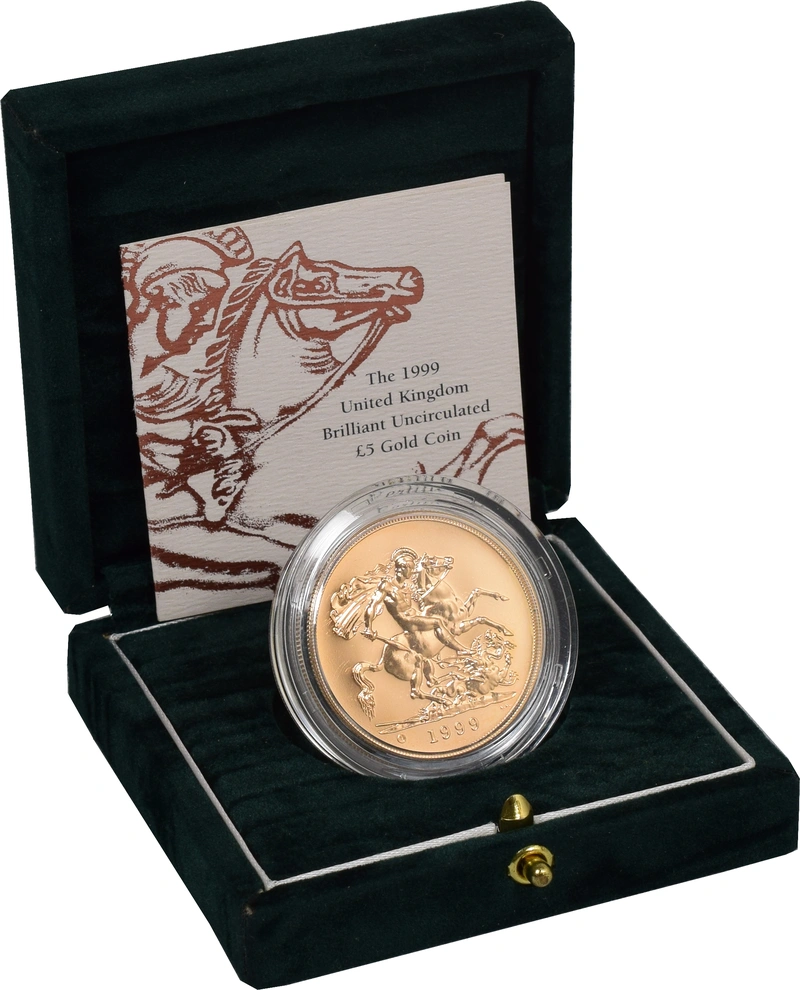 1999 Brilliant Uncirculated Gold Five Pound Coin (Quintuple Sovereign)