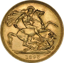 1893 Victoria Veiled Head £2 Gold coin NGC MS61