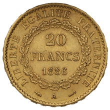 Buy 1886 Gold Twenty French Franc Coin | from BullionByPost ...