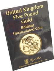 1984 Gold £5 Coin Brilliant Uncirculated in Card
