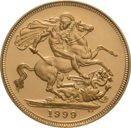 1999 Gold Sovereign - Elizabeth II Fourth head - Proof No box