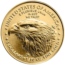 アメリカイーグル 1/10オンス　ピン　18k 8g 2025 1/10oz American Eagle Gold Coin - From $559.90