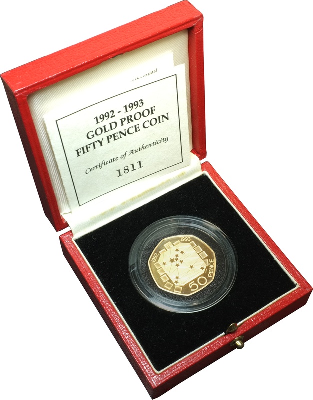 Gold Proof 1993 Fifty Pence Piece - Presidency of the EU