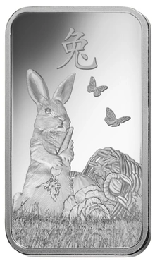 1oz Silver Bar 2023 Year of the Rabbit PAMP
