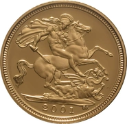 2001 Proof Gold Half Sovereign Elizabeth II Fourth Head