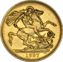 1887 Victoria Jubilee Head Double Sovereign £2 Gold Coin NGC AU55