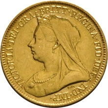 1893 Gold Half Sovereign Queen Victoria Old Head
