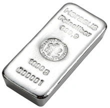Heraeus 1 Kilo Silver Cast Bar