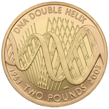2003 £2 Two Pound Proof Gold Coin: DNA Double Helix